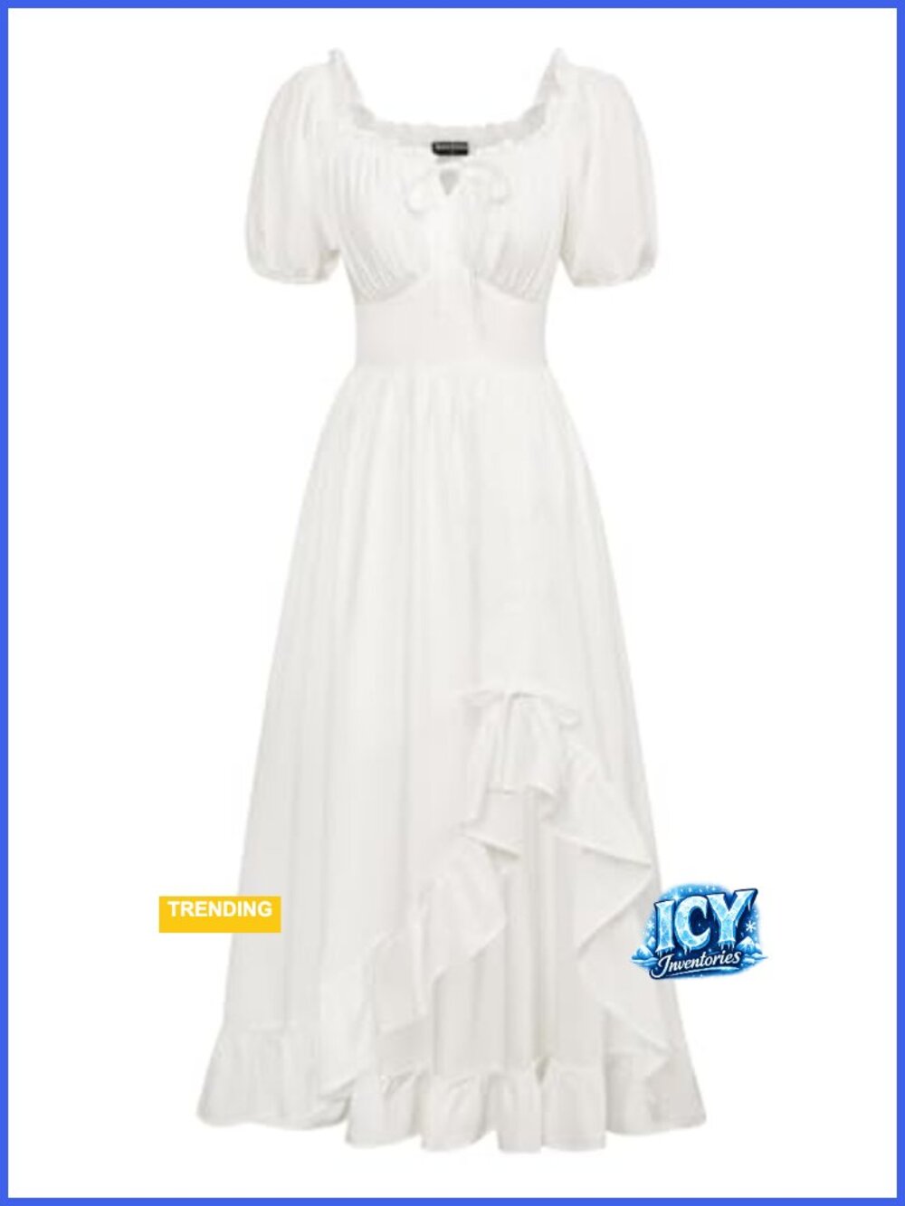 Women's Corset Renaissance Dress, High Low Hem